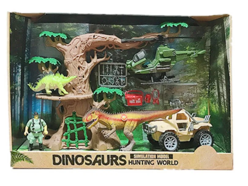 Animal Life - Dino kit med dinosaurer bil , helikopter og j