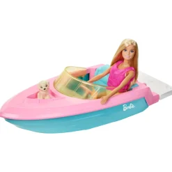 Barbie Båt med Dukke, Hvalp og Tilbehør