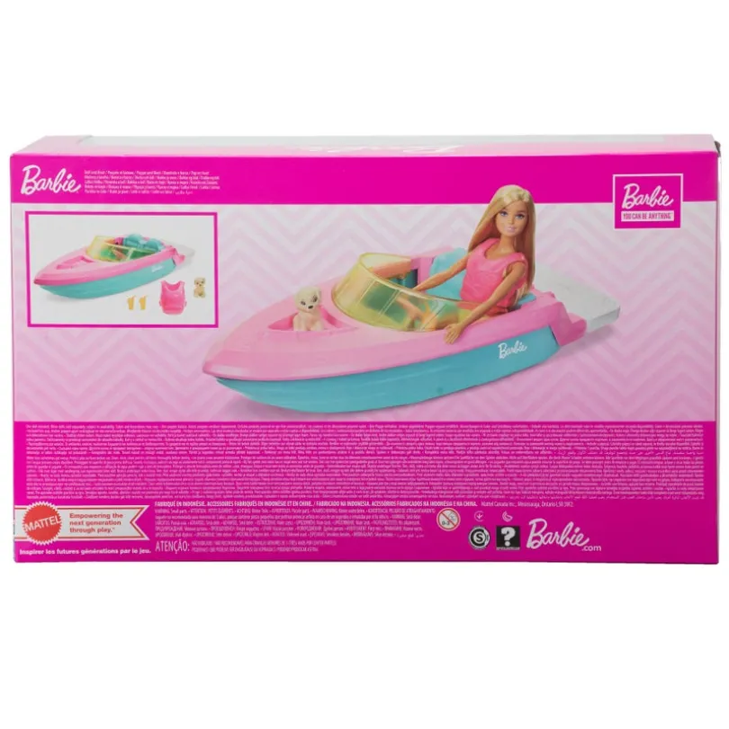 Barbie Båt med Dukke, Hvalp og Tilbehør