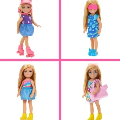 Barbie Chelsea-dukke med garderobe – lekesett med klær og tilbehør