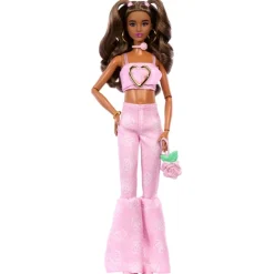 Barbie Deluxe Style Dukke med Rosemønstret Jeanslook