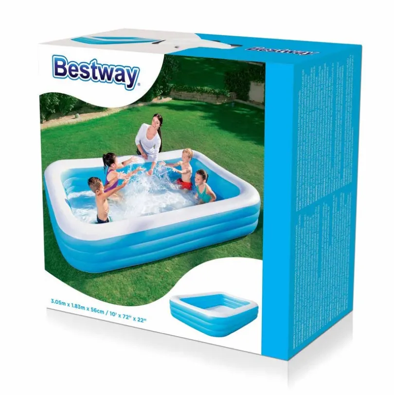Bestway, Familiebasseng 3 ringer 305x183x56 cm 1161 liter