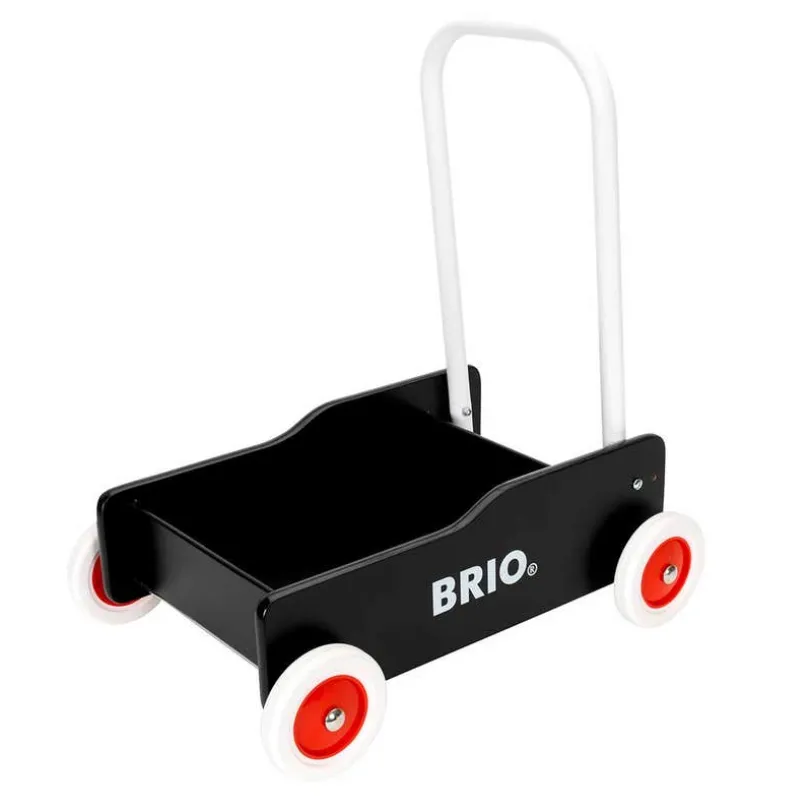 BRIO Lære-å-gå-vogn svart – Gåvogn med justerbart håndtak og brems fra 1 år