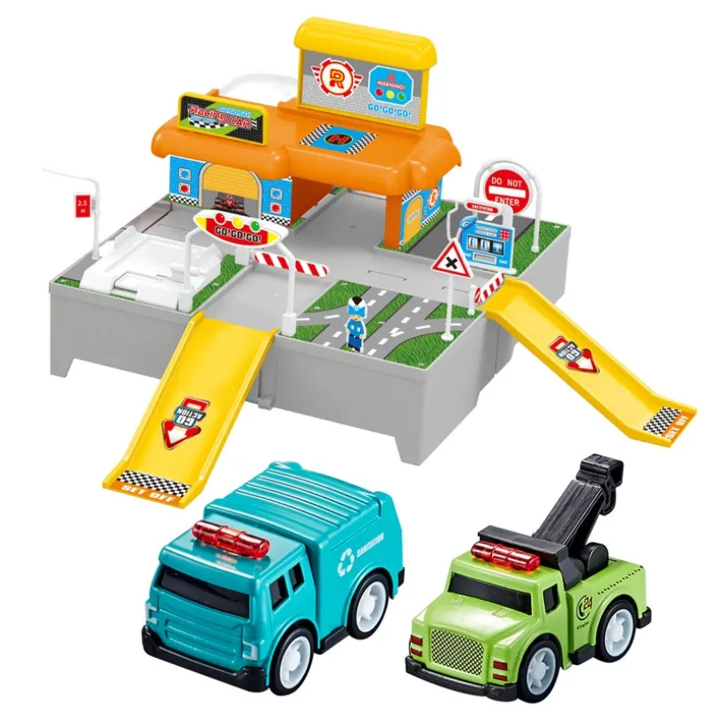 City Racing - Garasje, 2 minibiler arbeidsbil