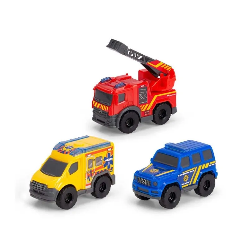 Dickie Toys 3-pakning Mini Redningskjøretøy