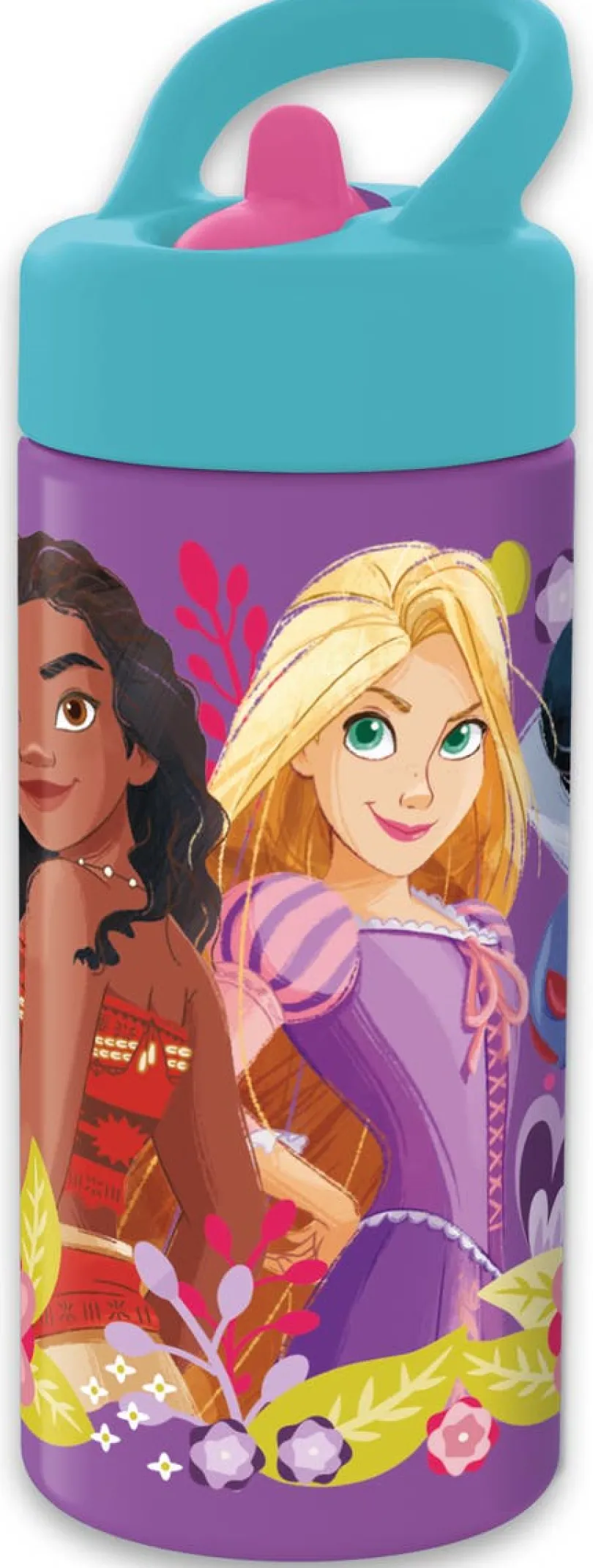 DISNEY PRINCESS, Vannflaske med sugerør, 420 ml
