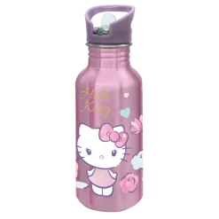 HELLO KITTY Aluminiumsflaske med Sugerør 545 ml