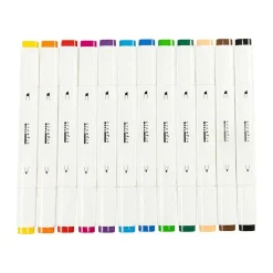 Illustrasjonsmarker, Standardfarger, Spiss 1+8 mm, 12 stk./