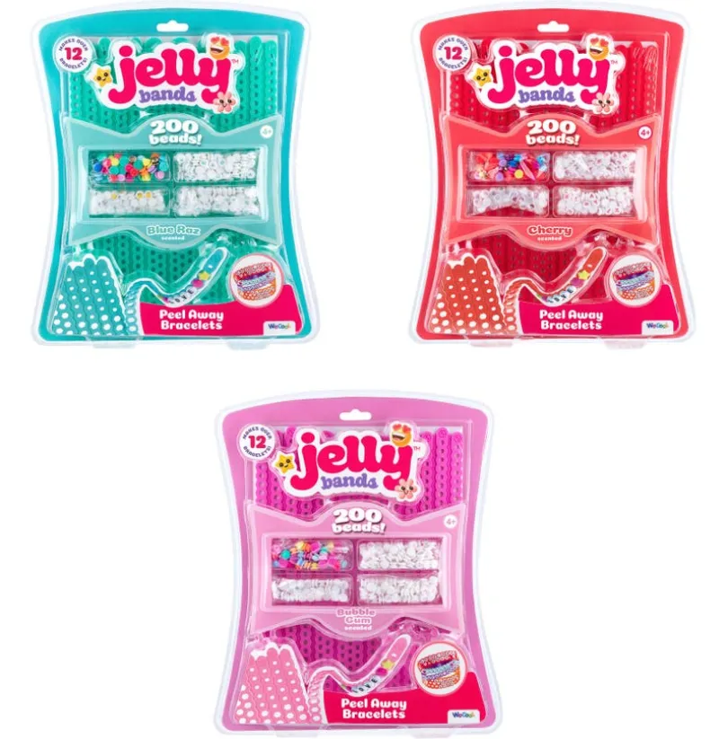 JELLY BANDS Armbånd – bringebær, tyggegummi og kirsebær