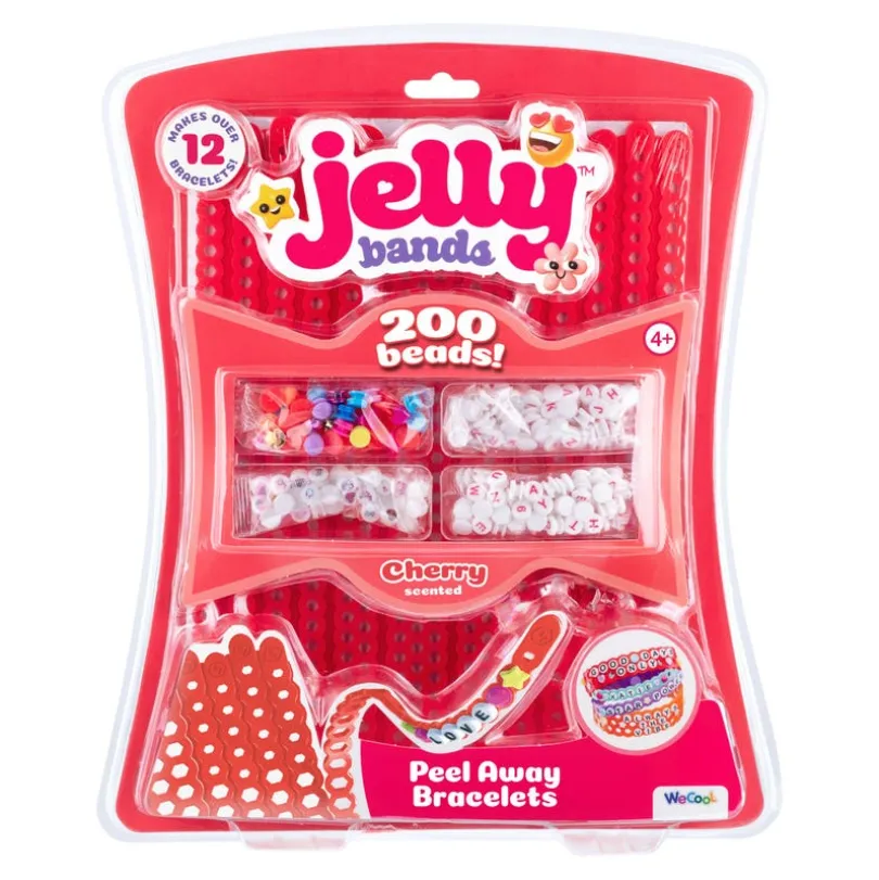 JELLY BANDS Armbånd – bringebær, tyggegummi og kirsebær