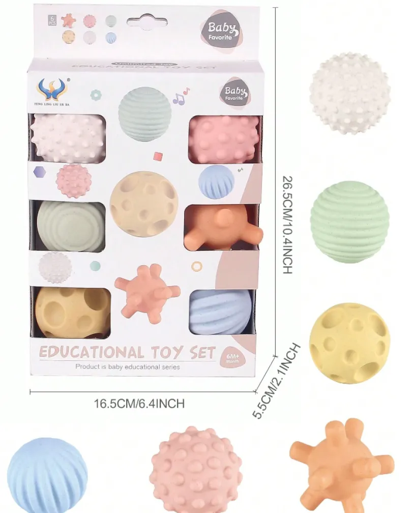KID, Teksturballer 6 stk Pastell