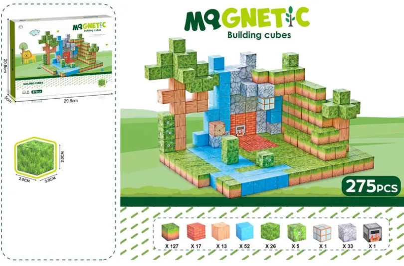 Mag&Play - Building cubes 2 cm 275 stk