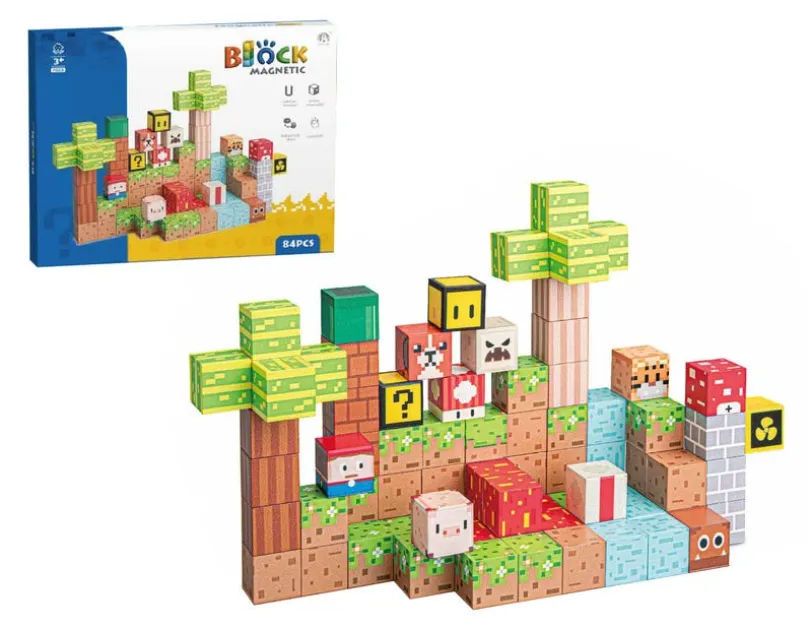 Mag&Play magnetiske byggekuber 84 deler