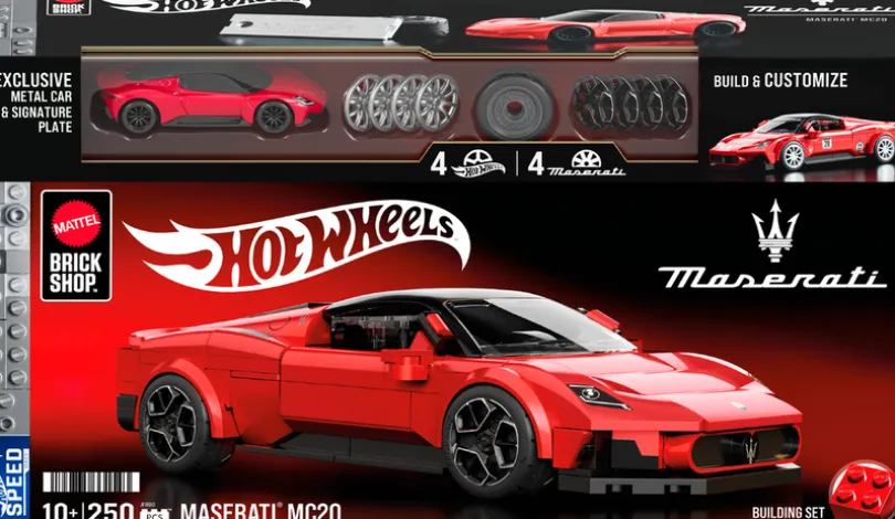 Mattel Brick Shop Hot Wheels Maserati MC20-byggesett