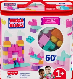 Mega Block Big Building Bag (60 klosser) - Pink