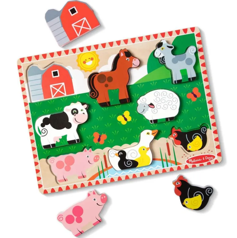 Melissa & Doug trebrettet puslespill bondgård