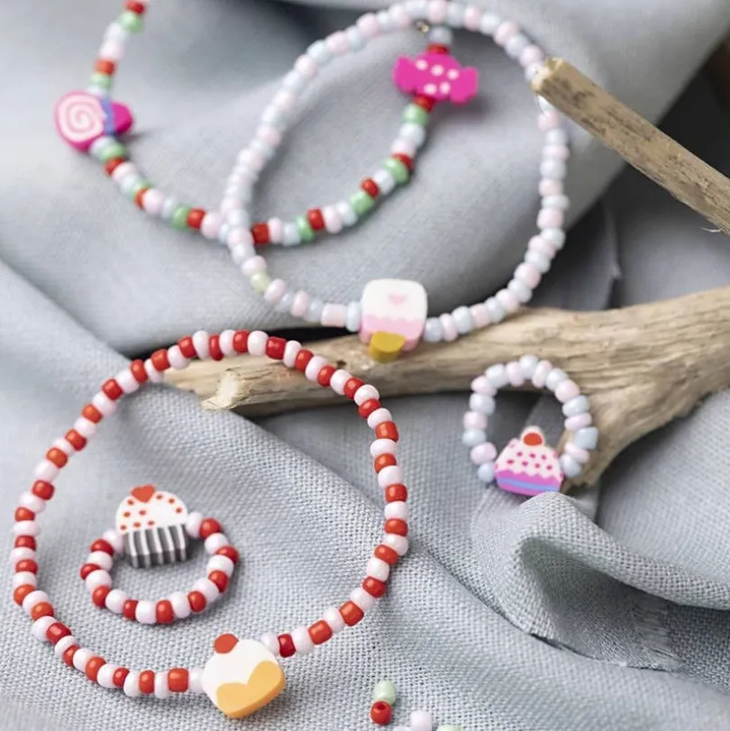 Mini DIY Sett Smykker, Elastisk armbånd og ring