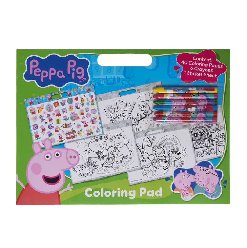 Peppa Gris, Kunstnerblokk med fargeblyanter og klistremerker