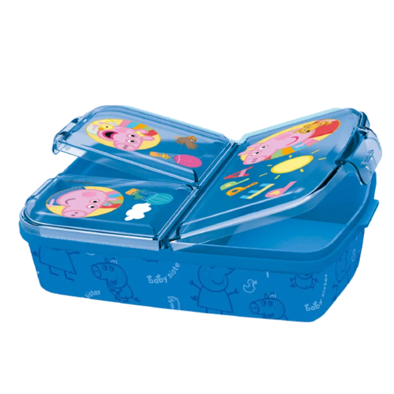 Peppa Gris, Matboks med flere rom, 18x13 cm