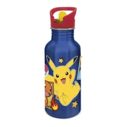 Pokemon vannflaske i aluminium med sugerør