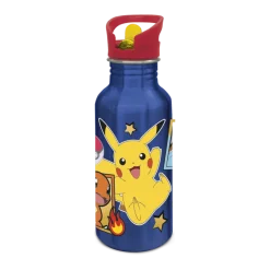 Pokemon vannflaske i aluminium med sugerør
