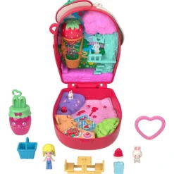 Polly Pocket Strawberry Bunny Basket Compact