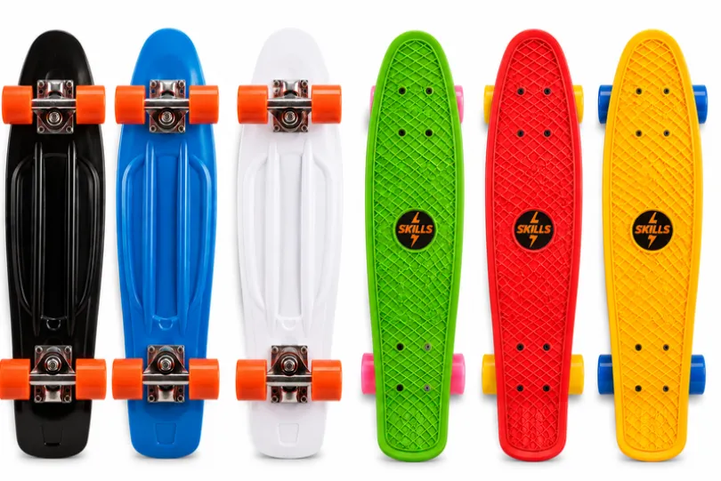 Skills, skateboard 45 cm, gul