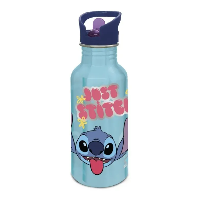 STITCH ALU Vannflaske med sugerør, 545 ml
