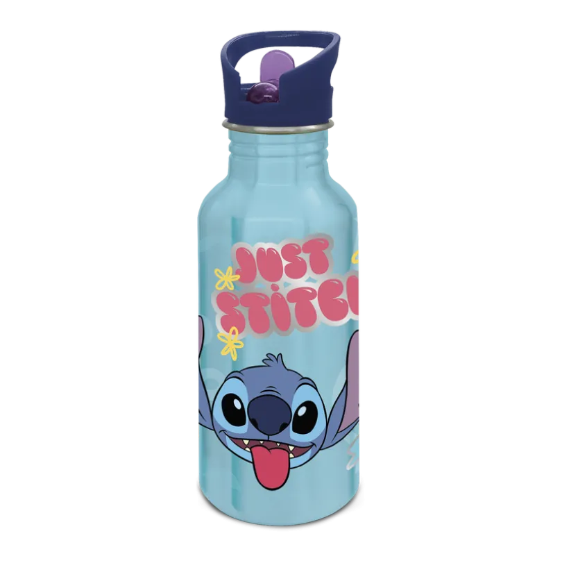 STITCH ALU Vannflaske med sugerør, 545 ml